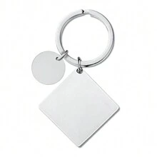 Aangepaste tekst vierkante sleutelhangers roestvrij staal gepersonaliseerde laser gegraveerde letters tag sleutelhanger sieraden geschenken