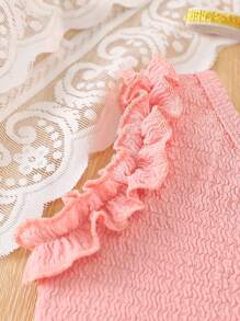 Nowy letni 3-częściowy zestaw dla dziewczynek: asymetryczny top z falbanką przy szyi + spódniczka z motylami + opaska na głowę z kokardą