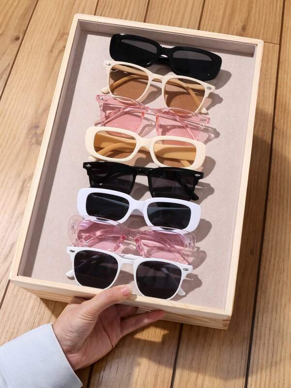 Set de 8 gafas de moda extralarge tendencia, adecuadas para gafas de moda al aire libre para adolescentes