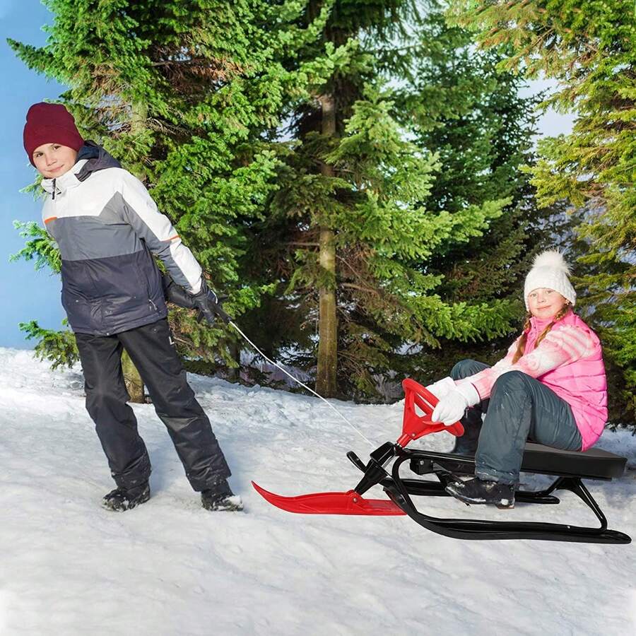 KM3759 Snow Racer Sled Winter Sport Ski Sled Slider Board With Steering ...