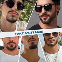 假胡子 2 英寸全手工绑制逼真假胡子棕色杰克·斯派洛假山羊胡服装胡子假面部毛发蕾丝胡子男士万圣节搞笑角色扮演服装