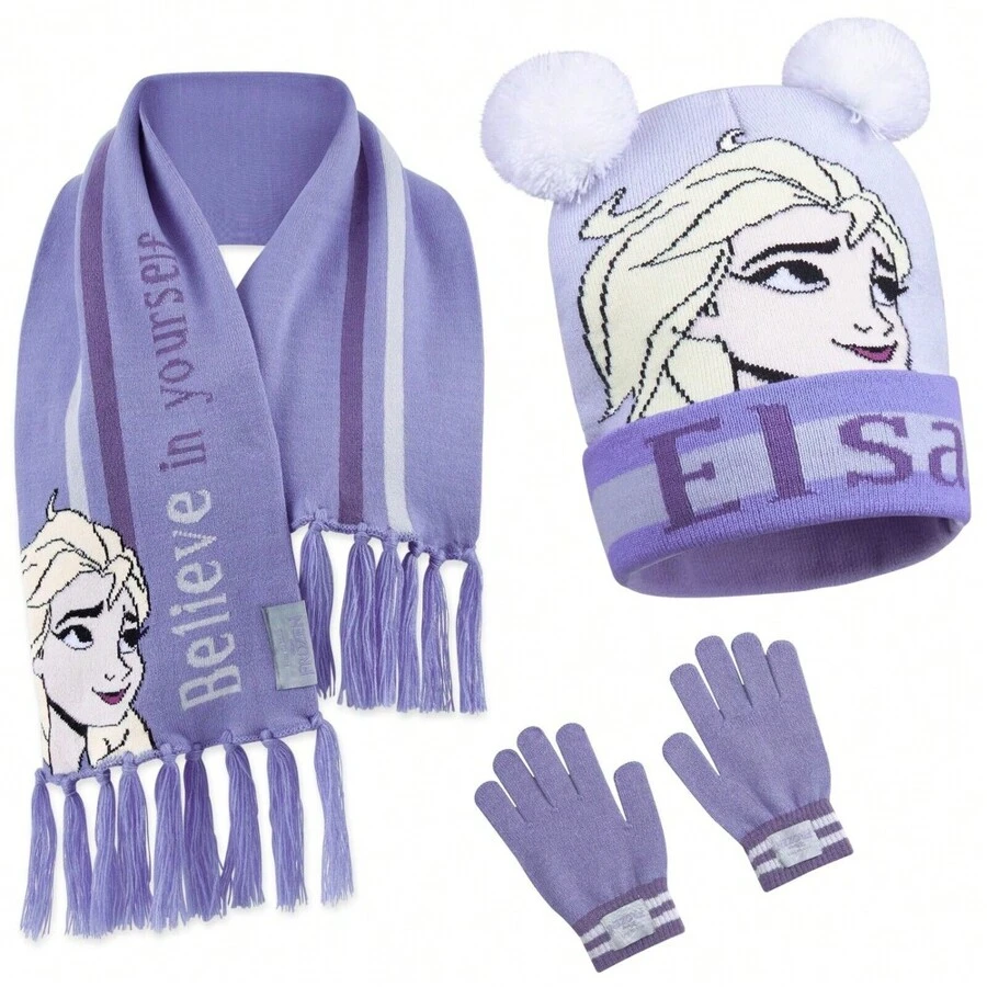 Disney Beanie Hat Scarf And Gloves Set Frozen Gift - one-size - View 1