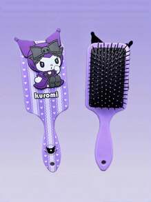 Sanrio 1 pezzo Pettine con cuscinetto d'aria, Pettine decorativo con Kuromi a fumetti carino, adatto a tutti i tipi di capelli