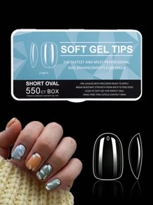 550 stuks/doos Transparante Ultra- Stiletto/Cofiin/Vierkante/Amandel/Ovale Nageltips Kunstnageltips Voor Nail Art Supplies