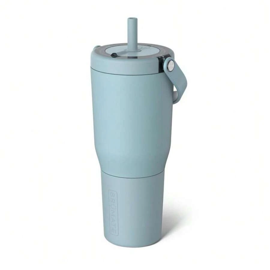 BrüMate Resa 35oz 100% Leakproof Insulated Travel Tumbler | Cup-Holder Friendly Insulated Tumbler | Built-In Silicone Sleeve And Easy Carry Handle - 薄霧 - 查看 1