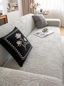 1 buah Sarung Sofa Jacquard Mewah Motif Garis Geometris, Sarung Sofa Minimalis Elastis Satu Bagian, Ramah Hewan Peliharaan, Anti Selip, Anti Kotor, Dapat Dicuci dengan Mesin, Pelindung Sofa untuk Semua Musim, Termasuk 1 buah Sarung Bantal Ukuran 45*45cm - Light Grey - View 10