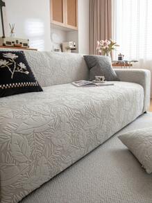 1 buah Sarung Sofa Jacquard Mewah Motif Garis Geometris, Sarung Sofa Minimalis Elastis Satu Bagian, Ramah Hewan Peliharaan, Anti Selip, Anti Kotor, Dapat Dicuci dengan Mesin, Pelindung Sofa untuk Semua Musim, Termasuk 1 buah Sarung Bantal Ukuran 45*45cm - Light Grey - View 7