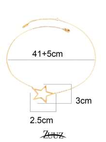 1pc Minimalist Stainless Steel Necklaces Fashion 18K Gold Plated Round Star Heart Charm Necklace Choker Women Girls Collares Necklace Female Jewelry Best Friend Gifts