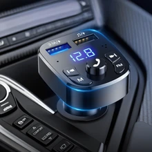 Lecteur MP3 pour voiture, chargeur rapide double USB, récepteur Bluetooth FM, compatible Bluetooth 5.0, émetteur FM, clé USB, kit pour voiture