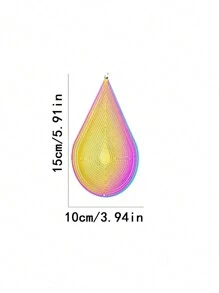 1 件北欧渐变 3D 旋转风铃，不锈钢动能视觉效果，户外花园悬挂装饰 - 彩色 - 查看 16