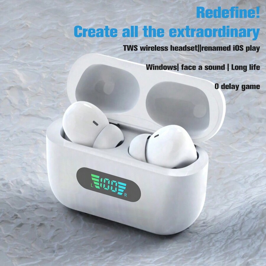 2024 Aufgerüstete kabellose BluetoothKopfhörer mit LEDLeistungsanzeige, DualMikrofon, langer