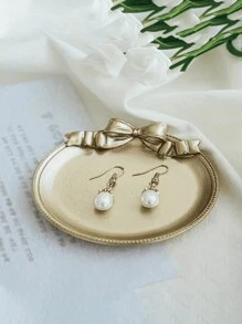 10/5/4/3/1pc Bow Jewelry Tray, 1 Metal Resin Storage Tray, Vintage Wedding Cake Storage Tray, Ring Jewelry Bedroom Tray, Vintage Style Mini Tray, Jewelry Shooting Props Back To School