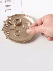 10/5/4/3/1pc Bow Jewelry Tray, 1 Metal Resin Storage Tray, Vintage Wedding Cake Storage Tray, Ring Jewelry Bedroom Tray, Vintage Style Mini Tray, Jewelry Shooting Props Back To School