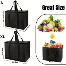 1pc XL/Grote Geïsoleerde Tas, Houdt Eten Urenlang Warm & Koud, Herbruikbare Boodschappentas, Zachte Koeltas, Lichtgewicht & Stevige Rits Schoolbenodigdheden Schoolaccessoires Terug Naar School Universiteit Studenten Vakantie Zomer Festival Vakantie Lunchtas Vrouw Lunchbox Tas Voor Vrouwen Dames