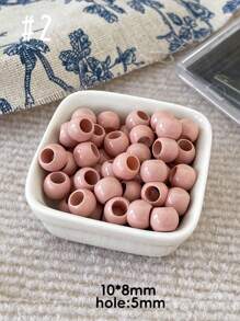 10 Peças/Conjunto de Contas Acrílicas Grandes com Furo Grande e Creme, Adequadas para Fazer Joias DIY - Ótimas para Brincos, Colares, Chaveiros, Sapatos e Acessórios de Relógio
