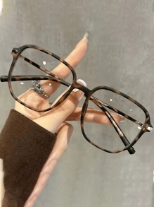 1 副女士复古大框时尚眼镜，适合日常装扮、派对装饰、电脑办公、游戏 - 彩色 - 查看 2