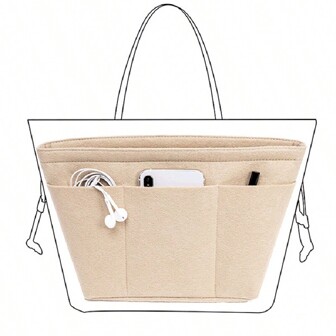 Anjou PM/GM Felt Insert - Custom Fit Tote Bag Storage For Travel Makeup & Accessories | Handbag Protector (1PC) Bag Organizer