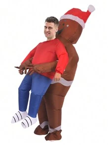 Costum gonflabil de Crăciun Gingerbread Man 1buc, ținută Cosplay cu caracter amuzant