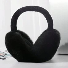 1 pieza Orejeras plegables de invierno cálidas, orejeras de color liso y suave, protección contra el frío para ciclismo, deportes al aire libre, prueba de frío, para estudiantes, como regalo para hombres y mujeres