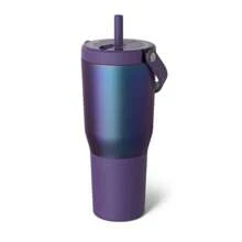 BrüMate Resa 35oz 100% Leakproof Insulated Travel Tumbler | Cup-Holder Friendly Insulated Tumbler | Built-In Silicone Sleeve And Easy Carry Handle - 薄霧 - 查看 6