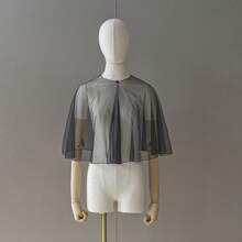 1pc Simple Women's Short Chiffon Shawl, Bridal Wedding Dress Accessory Fall Clothes For Women - Multicolor - View 16