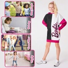 Barbie Oversized Hoodie Sweater Dress - Multicolor - View 4