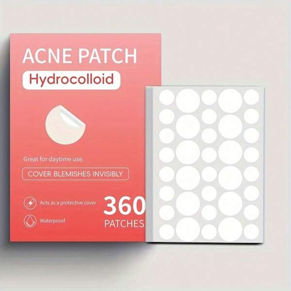 360 parches invisibles de hidrocurolato para el acné - Respirables, sin alcohol y sin fragancia, parches para el acné adecuados para todo tipo de pieles