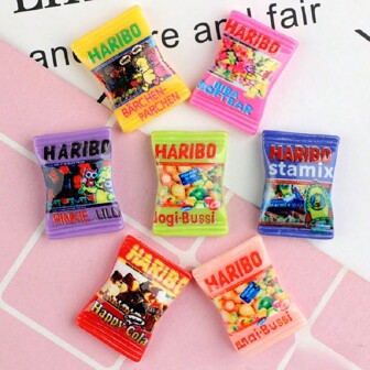 7pcs/14pcs Mini 3D Realistic Snack Food Resin Charms, Suitable For DIY Jewelry Making, Earrings, Keychains, Bracelets, Necklaces, Food Themed Craft Components For Beading And Jewelry