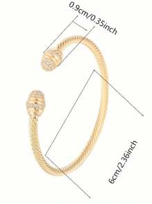 Elegant Open Cable Rope Bracelet With Sparkling Zirconia - Hypoallergenic Copper, Nickel-Free, Comfort Fit For Casual Attire & Gifting