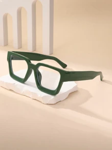 1 Pair Retro Square Frame Glasses, Suitable For Work, Decoration, Computer Gaming - Multicolor - View 12