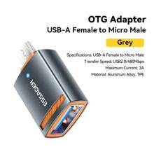 ESSAGER Adattatore OTG 5A, da USB a Type C, convertitore USB, trasmissione ad alta velocità a 5Gbps, per telefono cellulare e computer