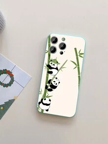 1 carcasă de telefon mată cu design drăguț cu panda, mentă, compatibilă cu 16/Redmi/VIVO/OPPO