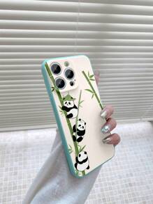 1 carcasă de telefon mată cu design drăguț cu panda, mentă, compatibilă cu 16/Redmi/VIVO/OPPO