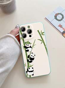 1 carcasă de telefon mată cu design drăguț cu panda, mentă, compatibilă cu 16/Redmi/VIVO/OPPO