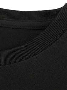 1 Piece, 100% Cotton, Vintage Tool Band T-Shirt, Lateralus Album Tool Band, Cool Retro Casual Fun Wearing Exquisite Letter Pattern T-Shirt, Men's Short Sleeved Printed T-Shirt, Square Neck Street Pure Cotton Short Sleeved T-Shirt, Fashionable T-Shirt, Holiday Gift - Black - View 5