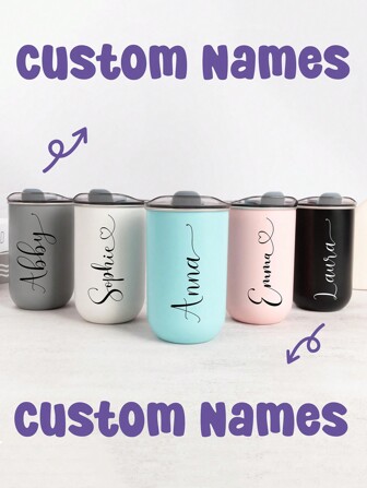Tasse à café personnalisée en acier inoxydable, cadeau de proposition pour demoiselle d'honneur, Tumbler à vin avec couvercle, bouteille en acier inoxydable, cadeau pour demoiselle d'honneur, Tumbler personnalisé avec nom, Tumbler pour voyage entre filles, Tasse en acier inoxydable, Design chic