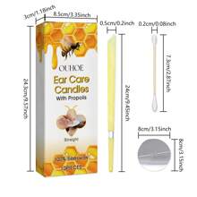 10pcs 100% Beeswax Ear Candles Set, Comfortable Dual-Ear Gentle Earwax Removal And Ear Nourishing Care, Ingredients: Honey, Beeswax, Propolis Extract, Palm Wax, Cloth