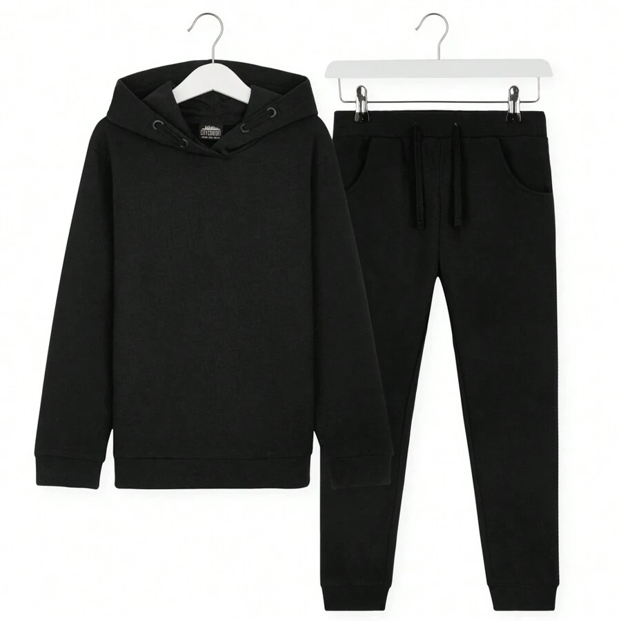 City Comfort Tracksuit Hoodie And Joggers 3-14 Years - Black - View 1