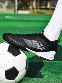 1 Pair High Top Football/Soccer Shoes, Suitable For Men, Women, Students, Teens, Outdoor Team Sports, Competitive Sports, Non-Slip, Durable, Detachable Cleats For Artificial Turf, Natural Grass, Indoor Courts, Leather, Lightweight, High Performance, Anti-Slip Design, Professional Soccer Cleats
