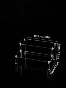 1 Pc Acrylic Removable Display Rack, Blind Box Storage Box, Action Figure Showcase, Figurine Display Stand, Trapezoid Display Rack - Acrylic Transparent Color - View 4