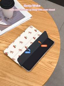 Cherry Bow Pattern Case Compatible With IPad 10.2 Inch 2021/2020 IPad 9th/8th Generation,Compatible With Samsung Galaxy Tab A8 10.5 Inch 2022,Compatible With Huawei Matepad 10.4/ Tab Cover,With Pen Holder,Supports Automatic Sleep/Wake Lid