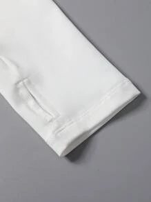 Women's Solid Color Zipper Long Sleeve Athletic Jacket, Form-Fitting Thumb Hole Cuff, Fitness Yoga Running Sportswear