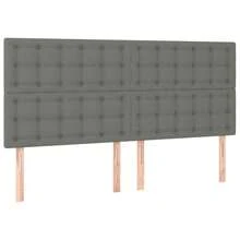 vidaXL Tête de lit à LED Gris foncé 200x5x118/128 cm Tissu