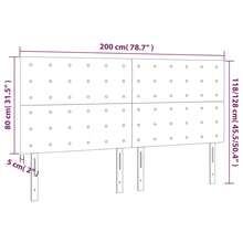 vidaXL Tête de lit à LED Gris foncé 200x5x118/128 cm Tissu
