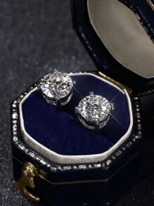 1 par de brincos de pino de moissanite de quatro garras joias de luxo presentes para mulheres S925 prata esterlina joias finas para mulheres presente