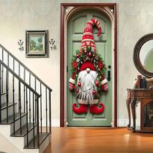 1pc Gnome Door Hanging Banner - Polyester, Multipurpose, No Electricity Required, Festive Decoration Picture For Indoor Use, Ideal For Home & Holiday Decor, Fits Standard Doors 71x35 Inches Best Gifts Birthday Home Decor Christmas Decorations Room Decor Christmas