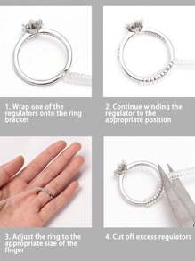 beadia 4 Bộ điều chỉnh nhẫn vô hình - Vừa vặn thoải mái & Chống trầy xước, Thích hợp cho bộ điều chỉnh nhẫn lỏng, Dễ đeo, Nhựa bền, Gần như phù hợp với mọi loại nhẫn - Trong sáng - Xem 6