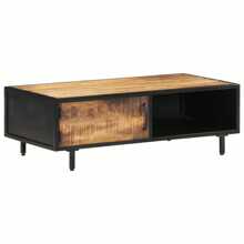 Rustic Wood Coffee Table 105cm Wide 50cm Deep 35cm High Natural Finish - Brown - View 8