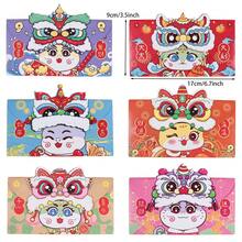 6 bao lì xì đỏ Trung Quốc năm 2025, bao lì xì đỏ may mắn năm Tỵ, thiết kế động vật hoạt hình sáng tạo, phù hợp với nhiều dịp khác nhau như Tết Nguyên đán, đám cưới năm mới, hộp quà tiệc, chất liệu giấy, đồ dùng tiệc, chất liệu giấy - màu đen - Xem 9