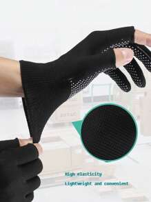 1 Pair Anti-Slip, Cut Resistant, Anti-Scratch, Anti-UV, Durable Fingerless Work Gloves